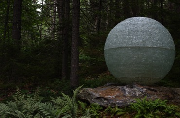 Chiseled Orb by Henry Richardson, Maine Coastal Gardens Chiseled Orb by Henry Richardson, Maine Coastal Gardens