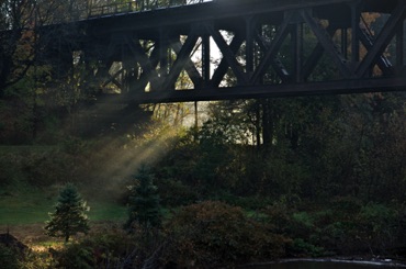 Rail bridge. Greenfield Rail bridge. Greenfield